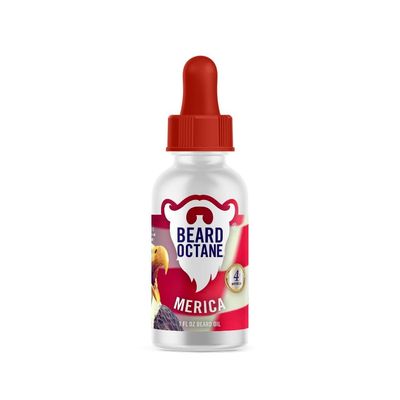 Beard Octane: Merica - Natural Beard Oil w/Argan Oil - 1 Oz - Promotes Healthy Softer Beards - Made in USA - Premium Handcrafted Beard Care