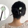 inSowni 8 Pieces Decorative Retro Asian Japanese Chinese Traditional Hanfu Wooden Hair Sticks with Flower Bead Pendants Floral Hair Pins Forks Chopsticks Bun Updo Holders Headpieces for Women Girls view 2