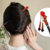 inSowni 8 Pieces Decorative Retro Asian Japanese Chinese Traditional Hanfu Wooden Hair Sticks with Flower Bead Pendants Floral Hair Pins Forks Chopsticks Bun Updo Holders Headpieces for Women Girls view 4