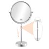 Nicesail 19 Inch Tall Makeup Mirror with 10X Magnification, Make up Mirror 8 Inch Double-Sided, Table Mirror with Pedestal for Shaving, Standing Mirror Height Adjustable Chrome Finish (8 Inch, 10X) view 1