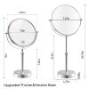 Nicesail 19 Inch Tall Makeup Mirror with 10X Magnification, Make up Mirror 8 Inch Double-Sided, Table Mirror with Pedestal for Shaving, Standing Mirror Height Adjustable Chrome Finish (8 Inch, 10X) view 3