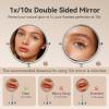 Nicesail 19 Inch Tall Makeup Mirror with 10X Magnification, Make up Mirror 8 Inch Double-Sided, Table Mirror with Pedestal for Shaving, Standing Mirror Height Adjustable Chrome Finish (8 Inch, 10X) view 4