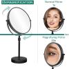 Nicesail 19 Inch Tall Makeup Mirror with 10X Magnification, 8 Inch Magnifying Mirror Tabletop with Pedestal, Height Adjustable Black (8 Inch, 10X) view 2