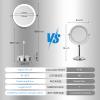 Nicesail LED Lighted Makeup Mirror Tabletop, 10X Magnifying Mirror with 3 Color Lights, Brightness Adjustable Height, Light up for Desk Make up Vanity Table, Double Sided Chrome Finish (8 Inch, 10X) view 3