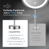 Nicesail LED Lighted Makeup Mirror Tabletop, 10X Magnifying Mirror with 3 Color Lights, Brightness Adjustable Height, Light up for Desk Make up Vanity Table, Double Sided Chrome Finish (8 Inch, 10X) view 4