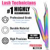 2pcs Fiber Tip Tweezers for Lash Extensions  Curved Tip Base Cut & Isolation Tweezers Set, Precision Stainless Steel Eyelash Extension Tools, Non-Slip Grip, Professional Lash Applicator (Multi) view 4