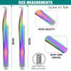 2pcs Fiber Tip Lash Tweezer Set  90 Degree Volume Eyelash Extension Tweezers, Precision Stainless Steel, Professional Isolation Tools for Classic, Volume, Mega Volume Fans, Non Slip Grip (Rainbow) view 4