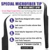 Fiber Tip Lash Tweezer Curved Tip  Classic & Volume Extensions Tool, Non Slip Diamond Grip, Precision Tweezers for Lash Artist, Professional Stainless Steel Isolation Applicator (Black) view 2
