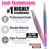 2pcs Fiber Tip Lash Tweezer Set  Boot Volume Tweezer & Isolation Tweezer, Professional Eyelash Extension Tools, Stainless Steel Non-Slip Grip for Classic, Volume & Mega Volume Lashes (Multi) view 4