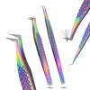 2pcs Fiber Tip Lash Tweezer Set  Fine Axe Tip Volume Boot Tweezer & Isolation Tweezer, Precision Eyelash Extension Tools, Stainless Steel, Non-Slip Grip for Classic, Mega Volume Lashing (Multi) view 1