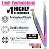2pcs Fiber Tip Lash Tweezer Set  Fine Axe Tip Volume Boot Tweezer & Isolation Tweezer, Precision Eyelash Extension Tools, Stainless Steel, Non-Slip Grip for Classic, Mega Volume Lashing (Multi) view 4