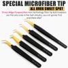 5pcs Fiber Tip Lash Tweezers Set  Curved Classic, Boot Volume, 90 & 45 Angle, Isolation Tweezer for Eyelash Extensions, Precision Stainless Steel, Professional Non-Slip Application Kit view 2