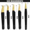 5pcs Fiber Tip Lash Tweezers Set  Curved Classic, Boot Volume, 90 & 45 Angle, Isolation Tweezer for Eyelash Extensions, Precision Stainless Steel, Professional Non-Slip Application Kit view 4