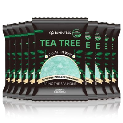 BUMPLYBEE Paraffin Wax for Hand and Feet,10 Pack Tea Tree Paraffin Wax Refills for Hand & Foot Wax Bath, Moisturizing Hands Feet, Deep Hydration