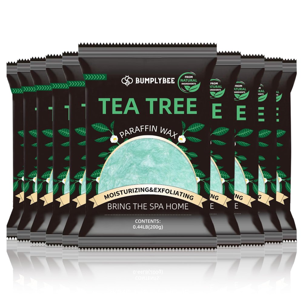 BUMPLYBEE Paraffin Wax for Hand and Feet,10 Pack Tea Tree Paraffin Wax Refills for Hand & Foot Wax Bath, Moisturizing Hands Feet, Deep Hydration