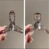 Champagne large size transparent women's fashion shark clip stick-on crystals view 1