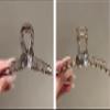 Champagne large size transparent women's fashion shark clip stick-on crystals view 3