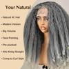SOKU Afro Kinky Straight Lace Front Grey Wig 20 Inch T Part Salt and Pepper Wigs for Black Women Transparent Swiss Lace with Baby Hair Natural 4C Wigs view 4