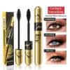 2pcs 2 in 1 Double Black 4D tubing Mascara Volume and Length Silk Fiber Lash Liquid Extension 5X Longer, Smudge Proof Waterproof and Sweat Resistant Fuller Mascara (2pcs) view 3