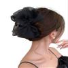 13CM Woman Large Two-sided Gauze Bowknot Hair Claws Lady Solid Color Hairpins Barrettes Gilrs Hair Clips Hair Accessories (Color : black) view 1