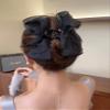 13CM Woman Large Two-sided Gauze Bowknot Hair Claws Lady Solid Color Hairpins Barrettes Gilrs Hair Clips Hair Accessories (Color : black) view 4