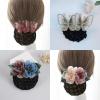HXSCOO Nurse Stewardess Leisure Professional Headdress Bank Hotel Temperament Curly Hair Net Bag Exquisite Hairpin (Color : 0446-BL) view 2