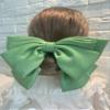 Bow Hairpin Women Popular Headwear Satin Fixed Hair Clip Large Retro Headdress Ponytail Clip Hair Accessories (Color : green) view 1