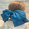 Bow Hairpin Women Popular Headwear Satin Fixed Hair Clip Large Retro Headdress Ponytail Clip Hair Accessories (Color : green) view 2