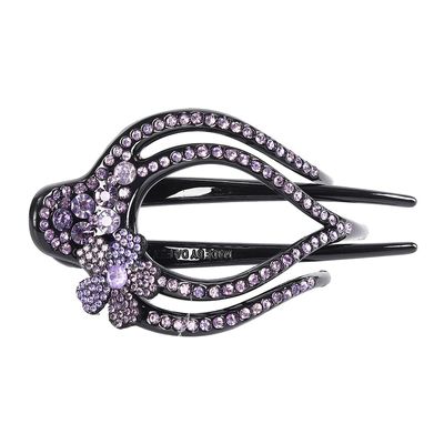 HXSCOO Female Colorful Flower Hollow Heart Hair Clip Barrette Hair Accessories Women Fashion Rhinestone Hairpin Headwear (Color : 9614b)