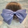 Bow Hairpin Women Popular Headwear Satin Fixed Hair Clip Large Retro Headdress Ponytail Clip Hair Accessories (Color : Purple) view 1