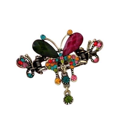 1Pc Retro Rhinestone Flower Hair Clips Elegant Women Barrettes Hairclips Hairpins Beauty Hair Barrette Hairgrip Hair Accessories (Color : P4)