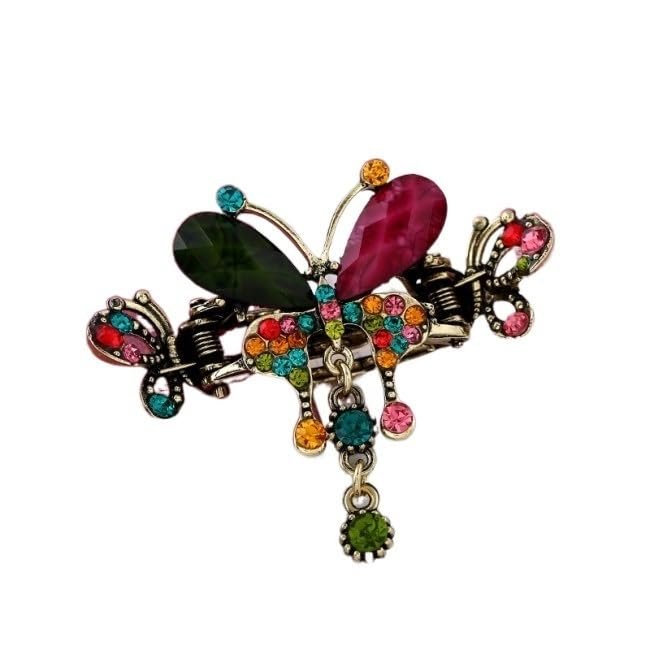 1Pc Retro Rhinestone Flower Hair Clips Elegant Women Barrettes Hairclips Hairpins Beauty Hair Barrette Hairgrip Hair Accessories (Color : P4)