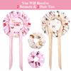 2+2 Satin Bonnets with Scrunchies for Kids, Cute Hair Bonnets for Girls Sleeping Curly Hair, D view 2