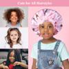 2+2 Satin Bonnets with Scrunchies for Kids, Cute Hair Bonnets for Girls Sleeping Curly Hair, D view 3