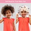2+2 Satin Bonnets with Scrunchies for Kids, Cute Hair Bonnets for Girls Sleeping Curly Hair, D view 4