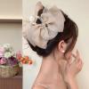 13CM Woman Large Two-sided Gauze Bowknot Hair Claws Lady Solid Color Hairpins Barrettes Gilrs Hair Clips Hair Accessories (Color : pink) view 2