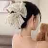 Wave Point Irregular Large Bowknot Hair Claws Lady Delicate Hairpins Barrettes Gilrs Hair Clips Hair Accessories (Color : pink) view 2