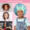 2+2 Satin Bonnets with Scrunchies for Kids, Cute Hair Bonnets for Girls Sleeping Curly Hair, E view 3