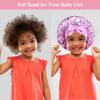 2+2 Satin Bonnets with Scrunchies for Kids, Cute Hair Bonnets for Girls Sleeping Curly Hair, E view 4