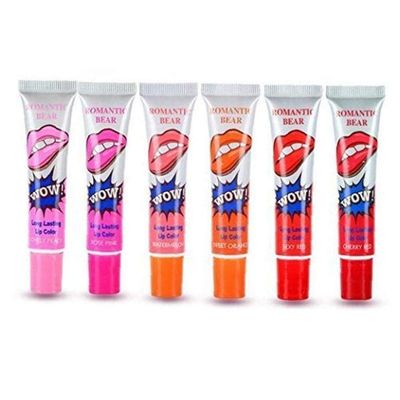 6 Colors Tattoo Magic Color Lip Stain Tint Long Lasting Lip Gloss Sets for Women Peel Off Colored Matte Sexy Color 1 SET