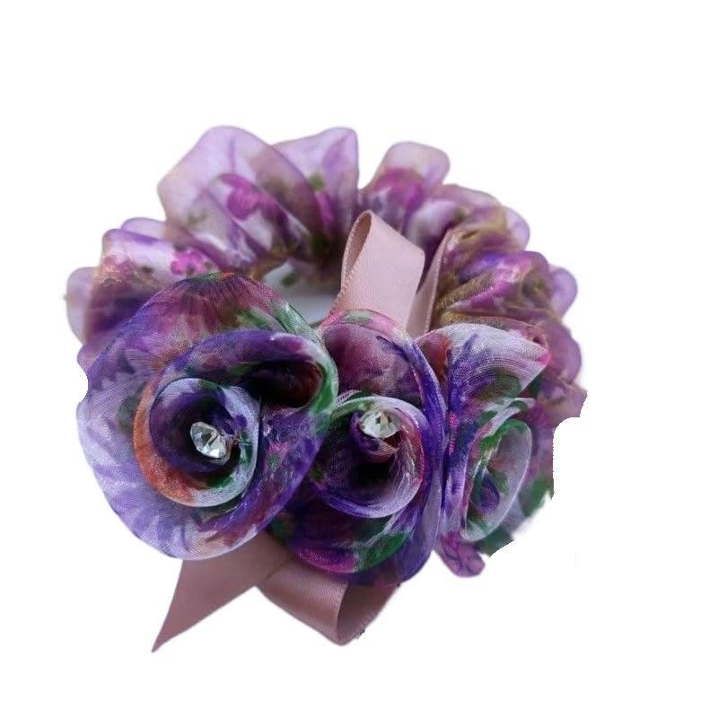 2pcs Lace Hair Bow Hair Yarn Silk Flower Headdress Elastique Cheveux Fille Fantaisie Tie Simple Hair Accessories For Women (Color : 40)