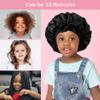 2+2 Satin Bonnets with Scrunchies for Kids, Cute Hair Bonnets for Girls Sleeping Curly Hair, A view 3