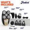 Freebird FlexSeries Shaving Kit with Pre Shave Oil - Fast, Smooth, Water-Resistant Electric Head Shaver with 5 Flexible Blades and Sandalwood Oil, USB Rechargeable, Ideal for Bald Men and Women view 3