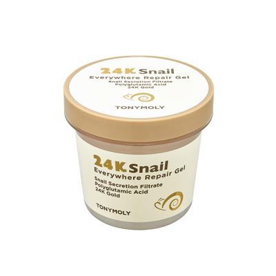 TONYMOLY 24K Snail Everywhere Repair Gel Moisturizing & Rejuvenating Skincare for Face & Body with Snail Secretion Filtrate, Improves Texture & Elasticity