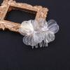 3Pcs Wedding Flower Bridal Hair Combs Handmade Gold Vintage Wedding Hair Comb Rhinestones Bridal Hair Pieces (Silver) view 3
