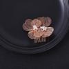 3Pcs Wedding Flower Bridal Hair Combs Handmade Gold Vintage Wedding Hair Comb Rhinestones Bridal Hair Pieces (Gold) view 3