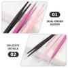Beavorty 3pcs Dual-ended Tweezers for Nail Art Eyelash Extensions Comfortable Grip Multi-purpose Craft Tools for Women Includes view 3