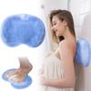 1 Pcs Shower Back & Foot Scrubber,Wall Mounted Back Scrubber Silicone Bath Massage Cushion Brush with Suction Cups,Bathroom Wash Foot Mat Exfoliating Dead Skin Foot Brush (L-Blue) view 1