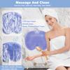 1 Pcs Shower Back & Foot Scrubber,Wall Mounted Back Scrubber Silicone Bath Massage Cushion Brush with Suction Cups,Bathroom Wash Foot Mat Exfoliating Dead Skin Foot Brush (L-Blue) view 2
