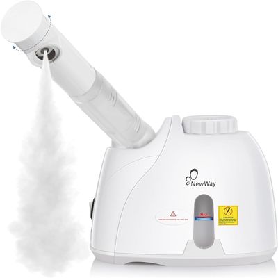 NewWay Facial Steamer Plus Extendable Arm Steaming Warm Mist Humidifier for Face Spa Sinuses Moisturizing, Salon or Homeuse